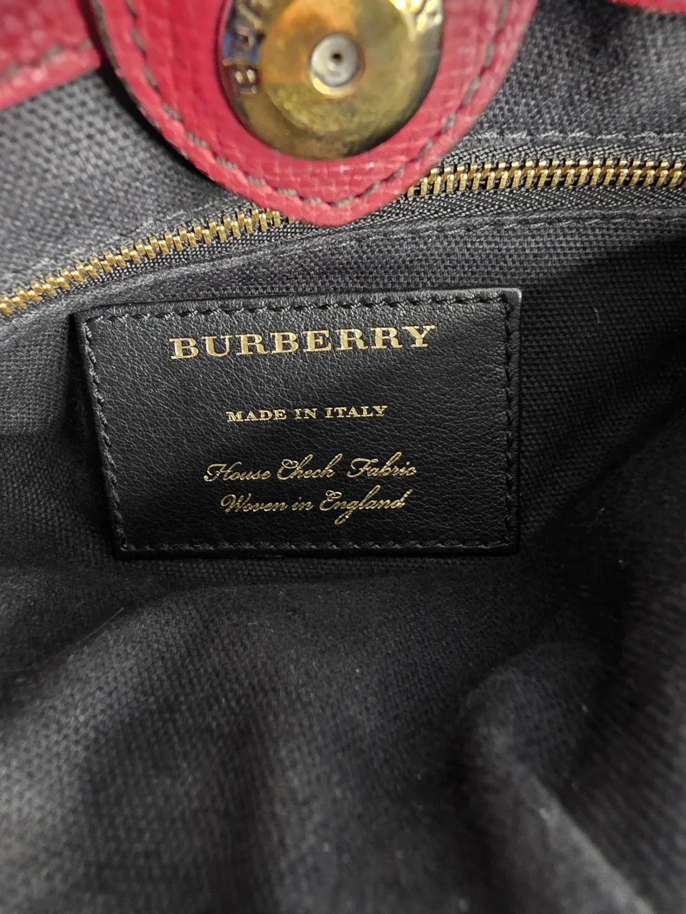 Burberry Burgundy Pebbled Leather Top-Handle Satchel - Picture 10 of 16